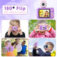 PURULU Kids Camera with 180° Flip-up Lens for Selfie & Video, HD Digital Video Cameras for Toddler with 32GB SD Card, Ideal for 3-8 Years Old Girls
