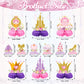 12 Pcs Princess Castle Honeycomb Centerpieces - Little Princess Party Table Decorations with Crowns, Castles, Bows and Hearts for Birthday Party, Baby