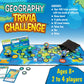 MindWare Geography Trivia Challenge - Board Game for Kids 8-12 and Up - Fun Trivia with 432 Double-Sided Question Cards - Educational Geography Game