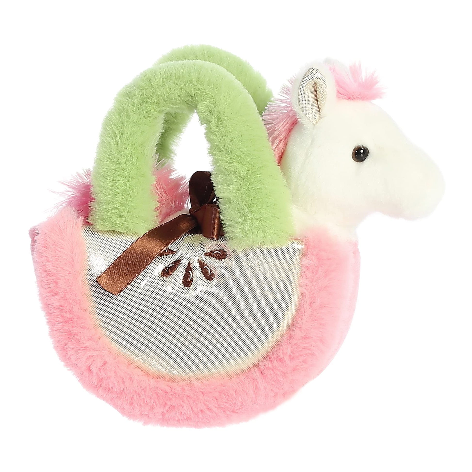 Aurora® Fashionable Fancy Pals™ Apple Pony™ Stuffed Animal - Plush with Stylish Purse for Dress Up Fun - Perfect for Kids 3+ Years, Costumes,