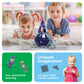 PicassoTiles Scary Haunted House Magnetic Tiles Building Block with 8 Halloween Theme Action Figure Magnet Construction Toy Kit Double-Sided Mansion