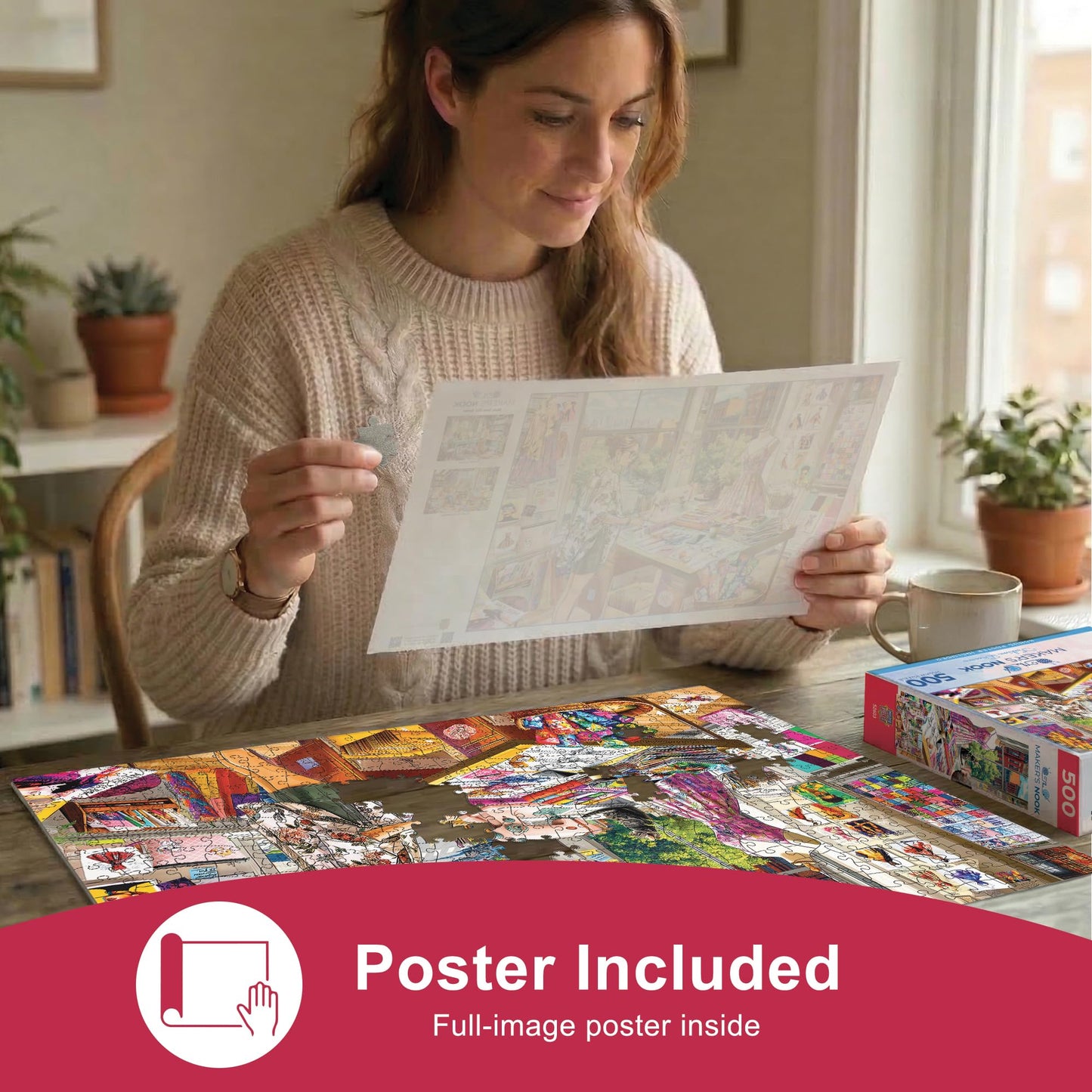 MasterPieces 500 Piece Jigsaw Puzzle for Adults, Family, Or Youth - Maker's Nook - Fashion Dreams - 21"x15"