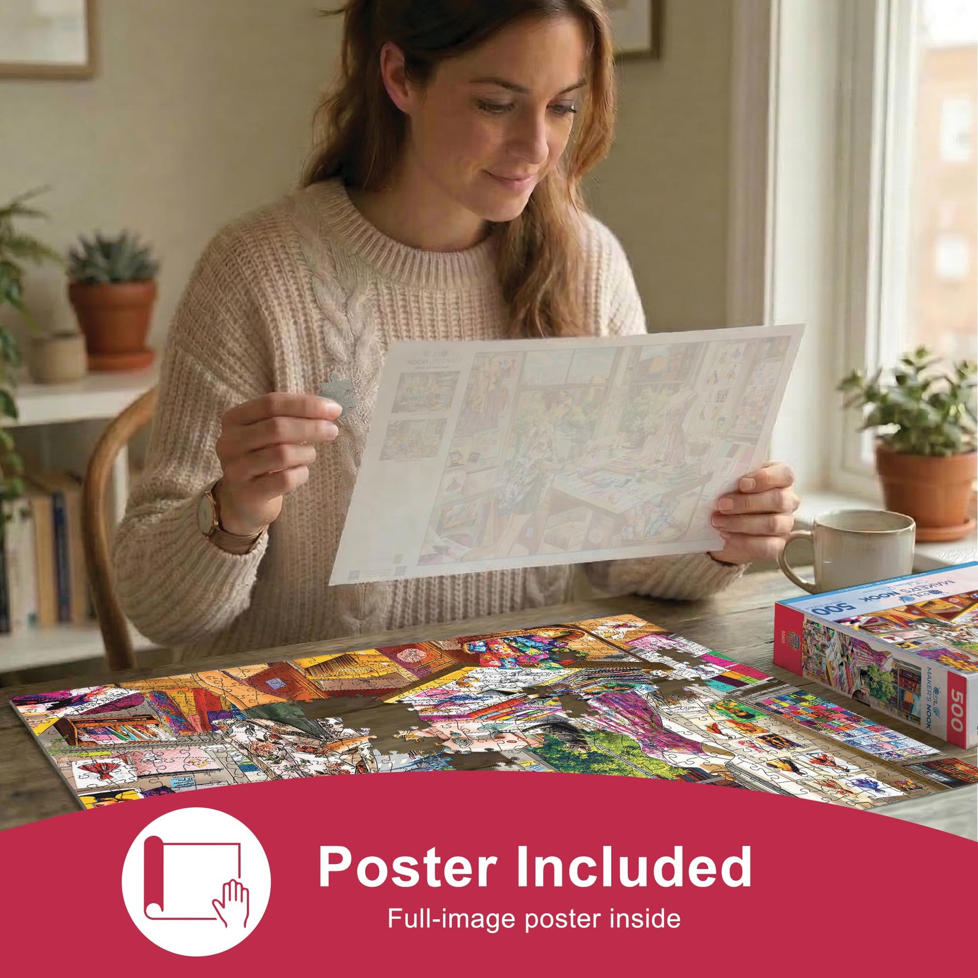 MasterPieces 500 Piece Jigsaw Puzzle for Adults, Family, Or Youth - Maker's Nook - Fashion Dreams - 21"x15"