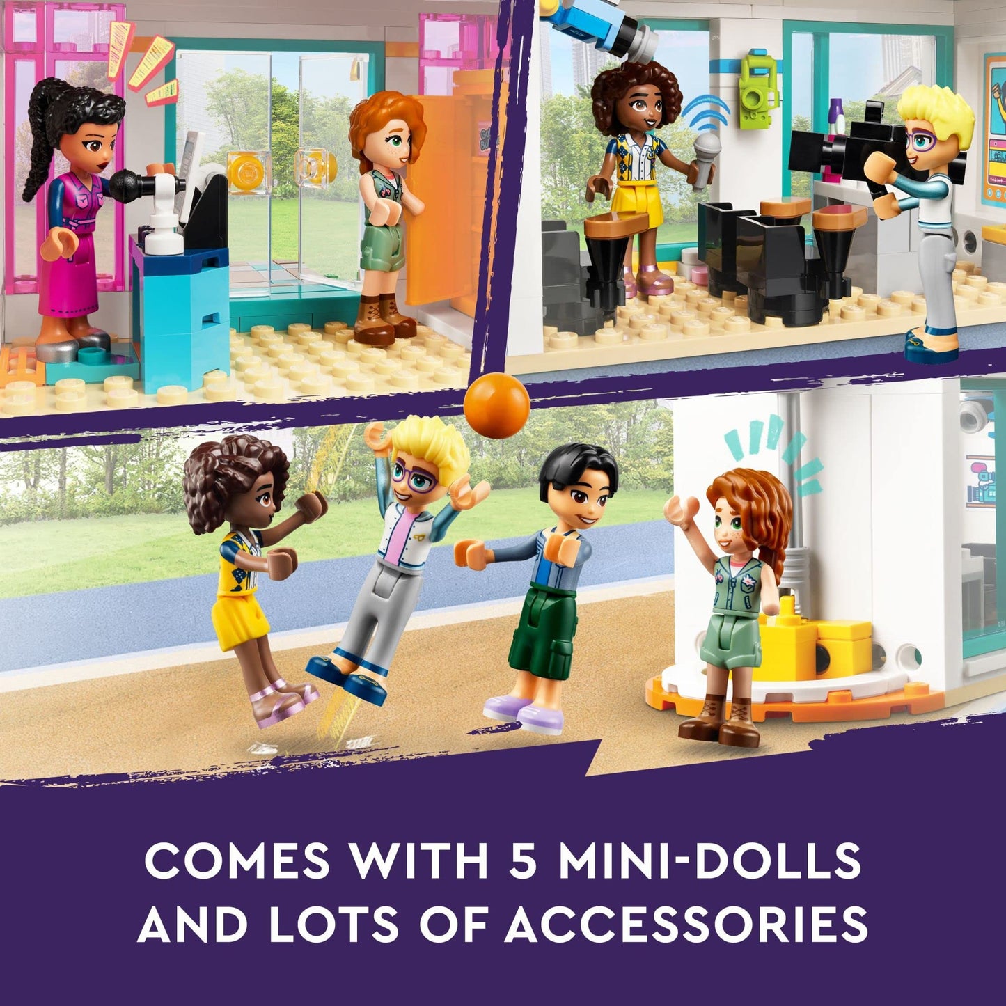 LEGO Friends Heartlake International School Playset, Building Toy for Girls Boys with 5 2023 Character Mini-Dolls & Accessories, Pretend Play School