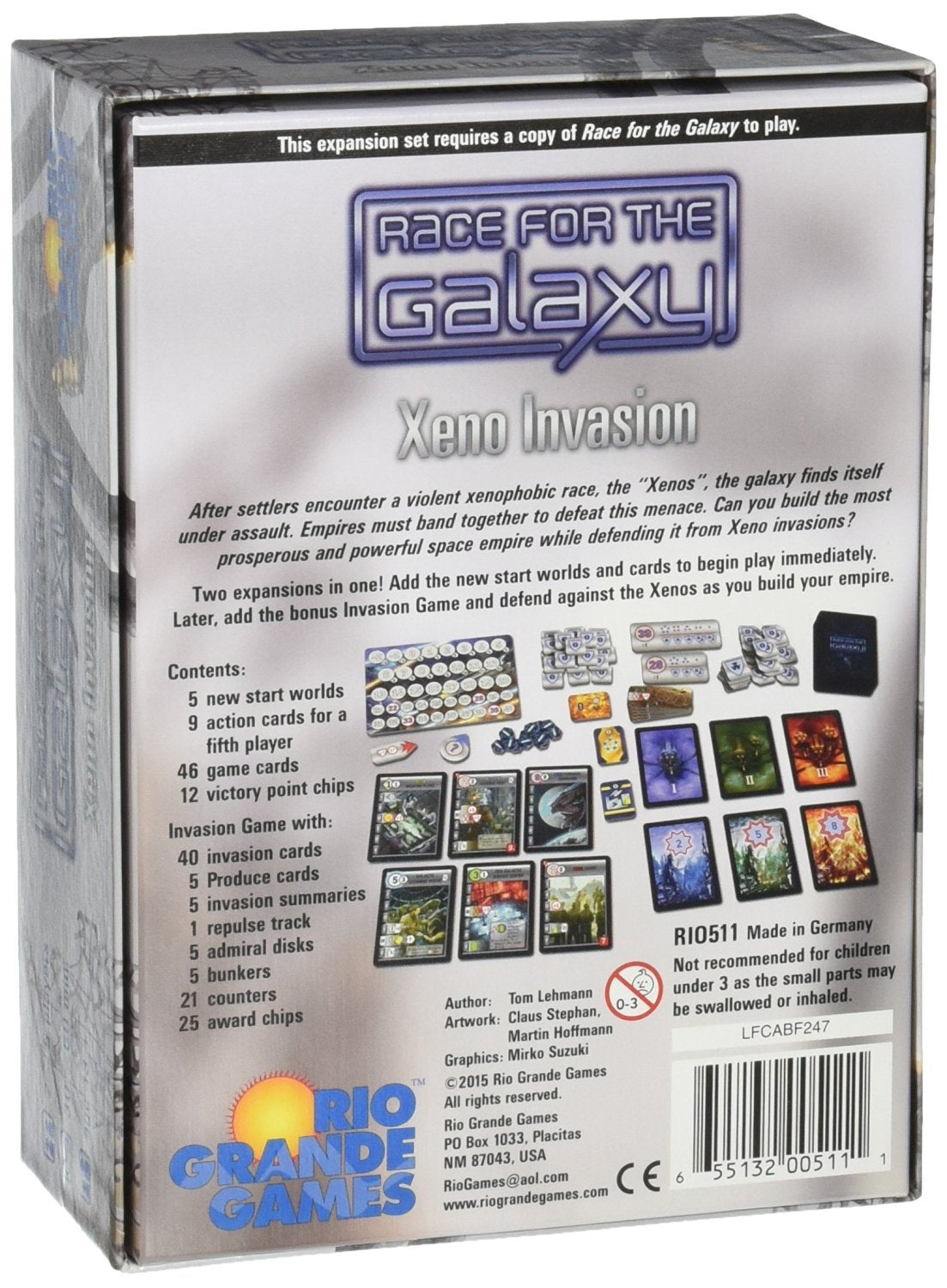 Rio Grande Games Race for the Galaxy Xeno Invasion Strategy Board Game Expansion Arc 3