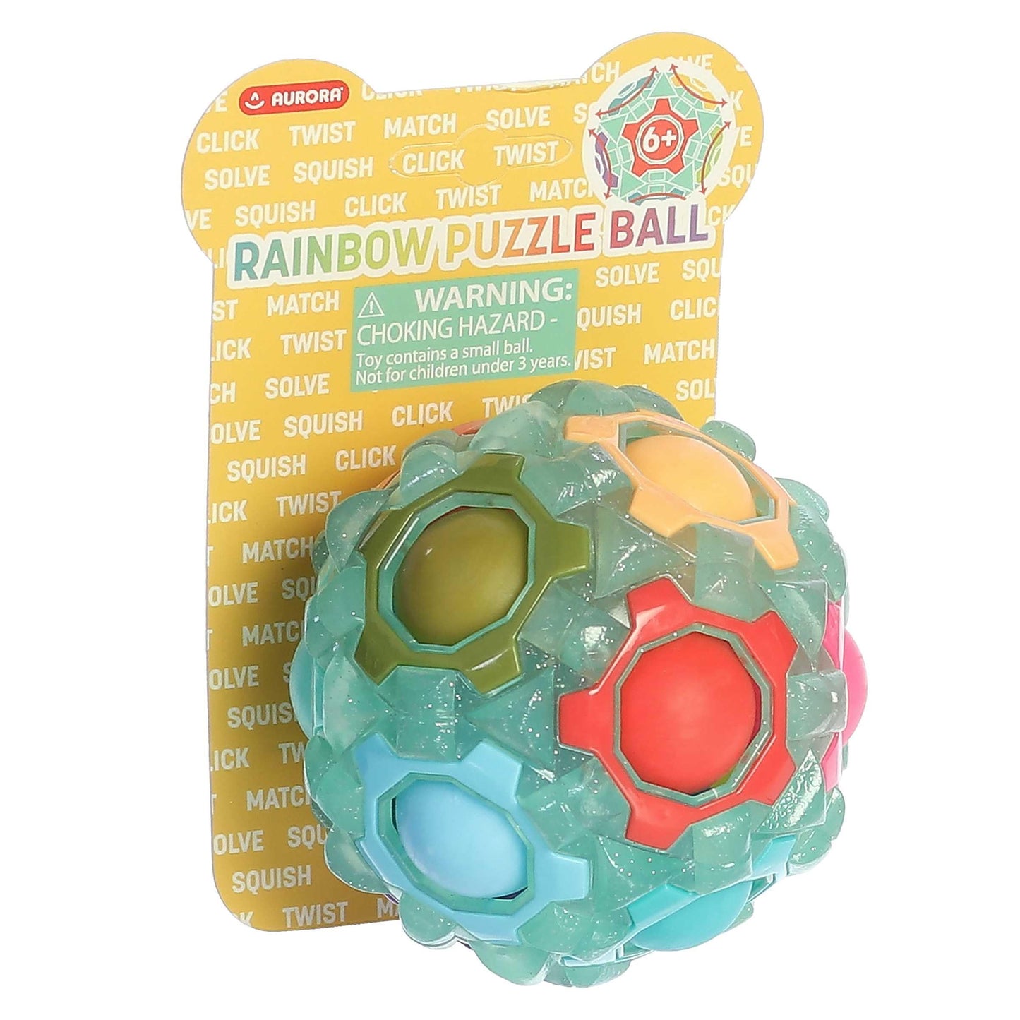 Aurora® Toys Engaging Toys Rainbow Puzzle Ball Toy - Endless Fun - Screen-Free Entertainment - 4 Inches