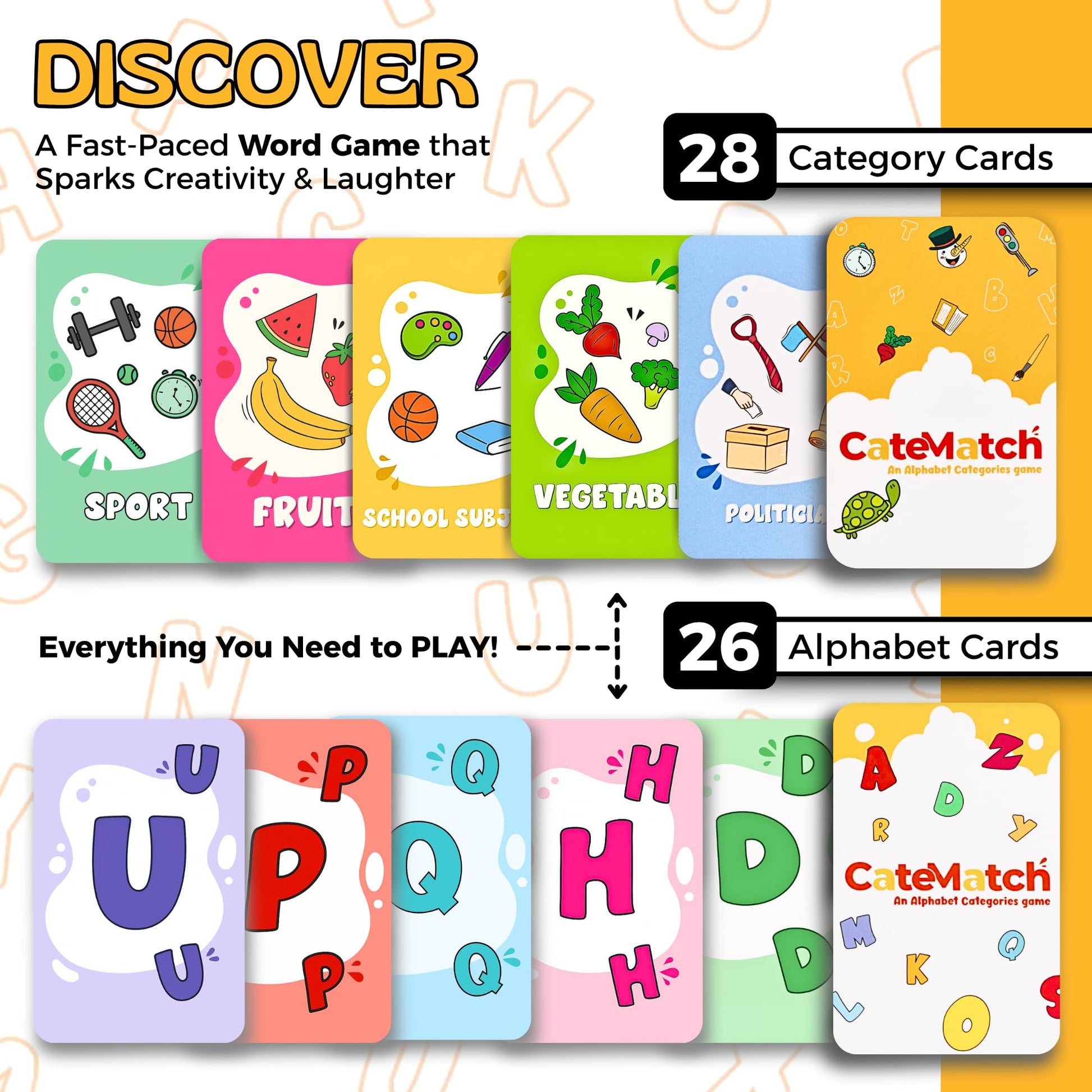 Catematch! Card Game - Categories Matching Game for Children & Adults - Original and Fun Party Game Ideal for Family Game Night, Traveling - Easy