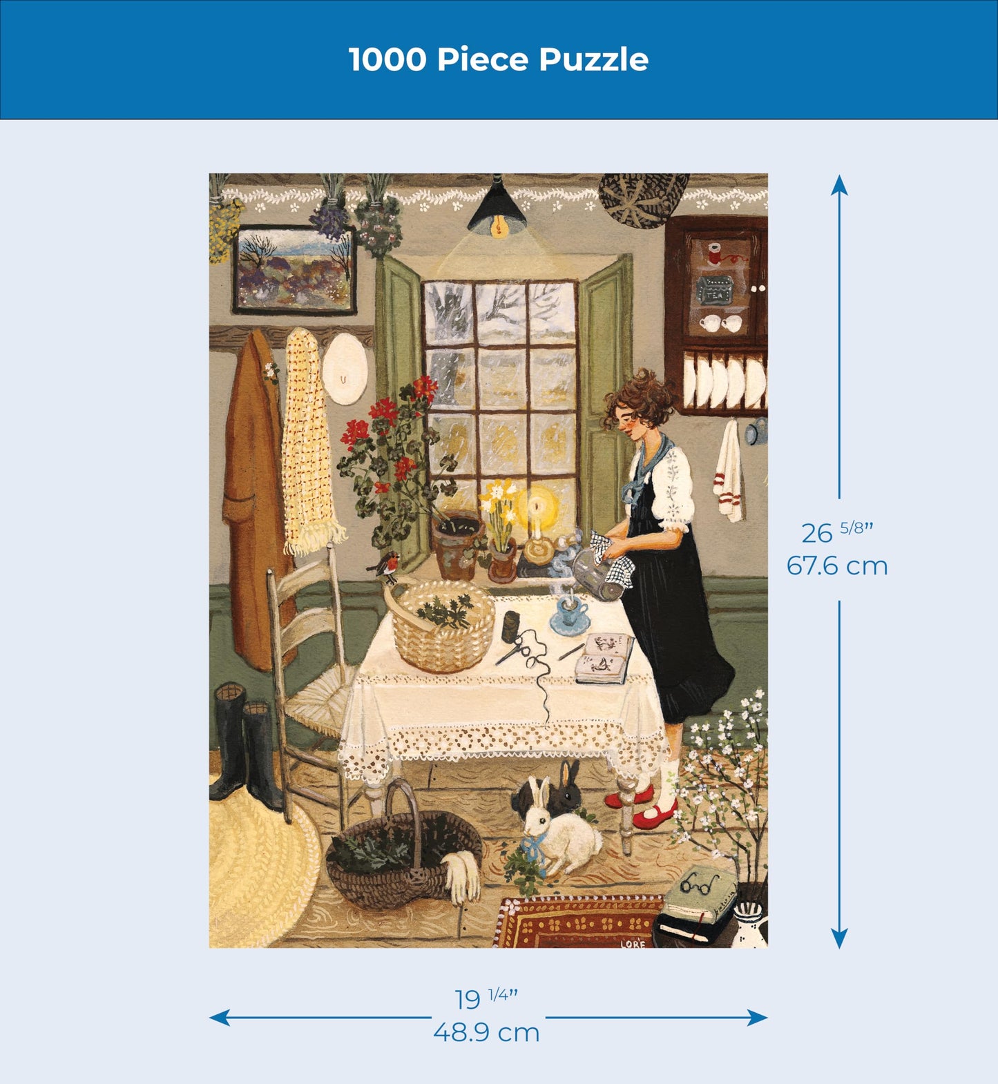 New York Puzzle Company - Loré Pemberton Nettle Tea - 1000 Piece Jigsaw Puzzle for Family Game Nights by Loré Pemberton