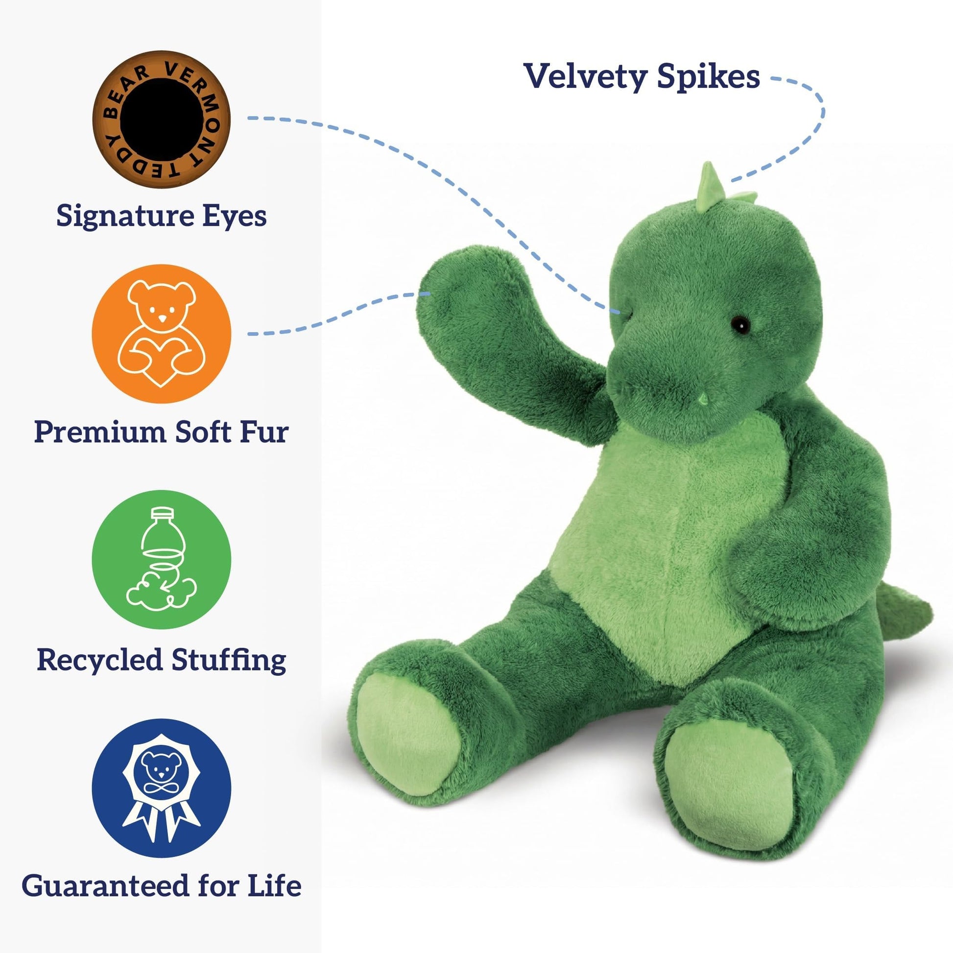 Vermont Teddy Bear Giant T-Rex Plush 4FT | USA Bear Hospital Care