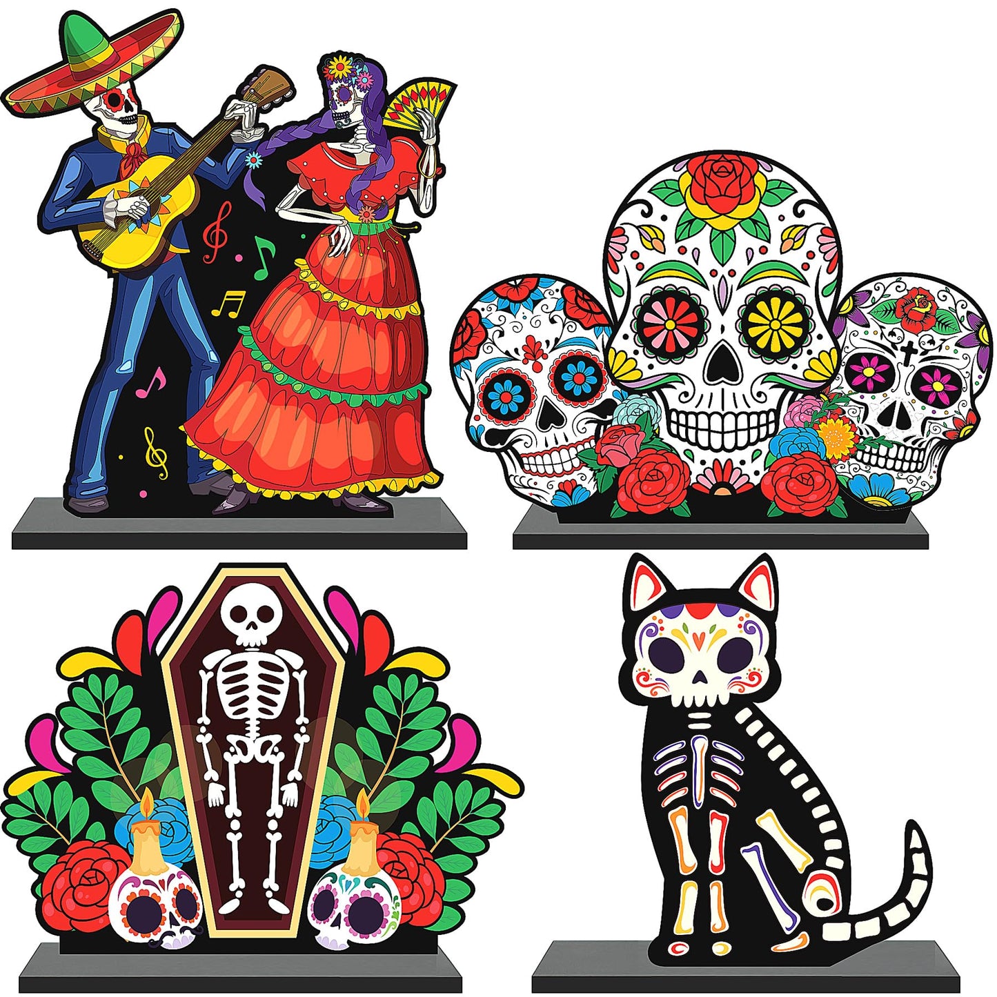 Day of The Dead Wooden Table Centerpiece Dia De Los Muertos Mexican Table Decorations Halloween Party Mexican Fiesta Ofrenda Decorations