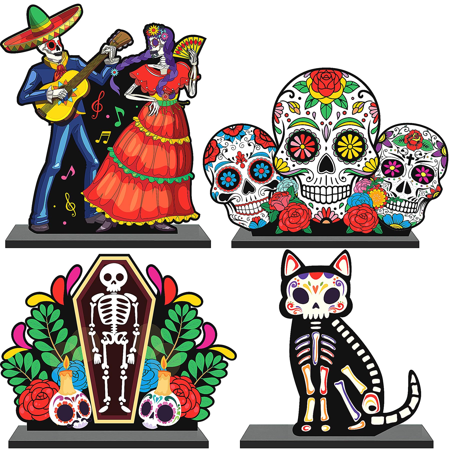 Day of The Dead Wooden Table Centerpiece Dia De Los Muertos Mexican Table Decorations Halloween Party Mexican Fiesta Ofrenda Decorations