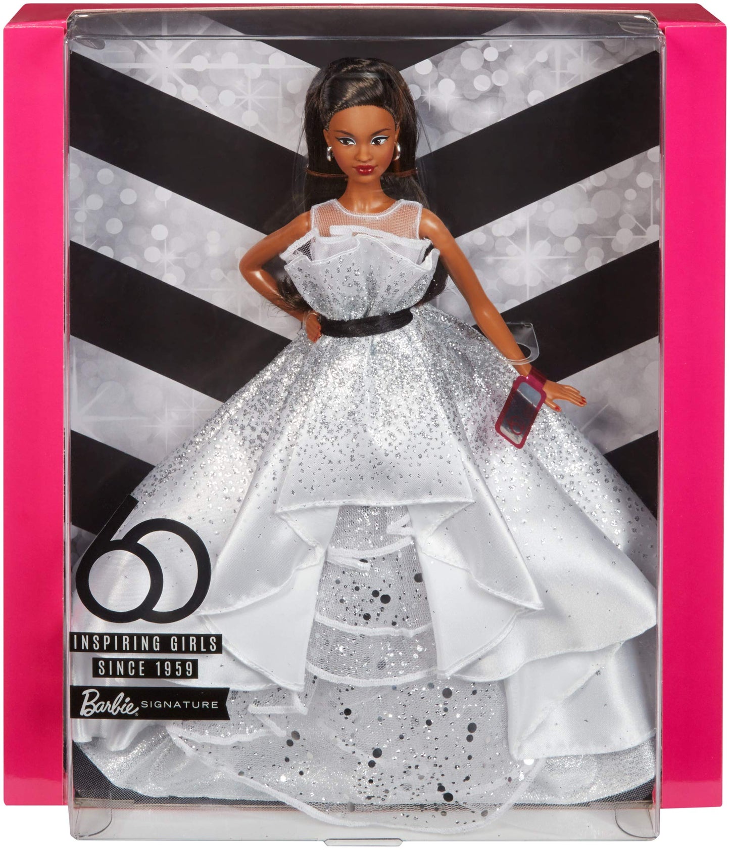 Barbie Collector 60th Anniversary Doll, Brunette, with Diamond-Inspired Gown