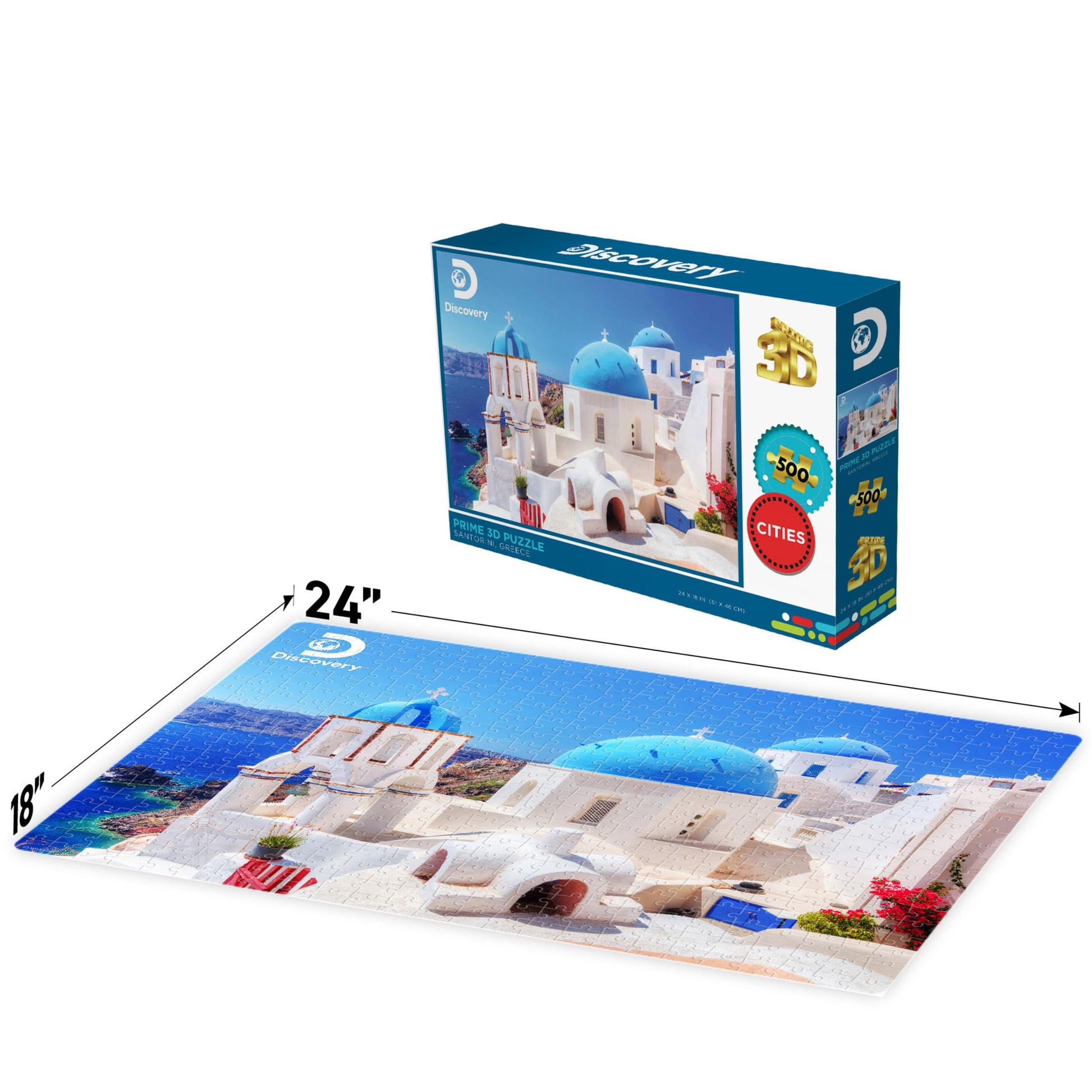 Prime 3D | Discovery | Landmarks | 500 Piece 3D Jigsaw Puzzle for Adults & Kids | Finished Size 24" X 18" | Challenging & Fun for Adults, Kids