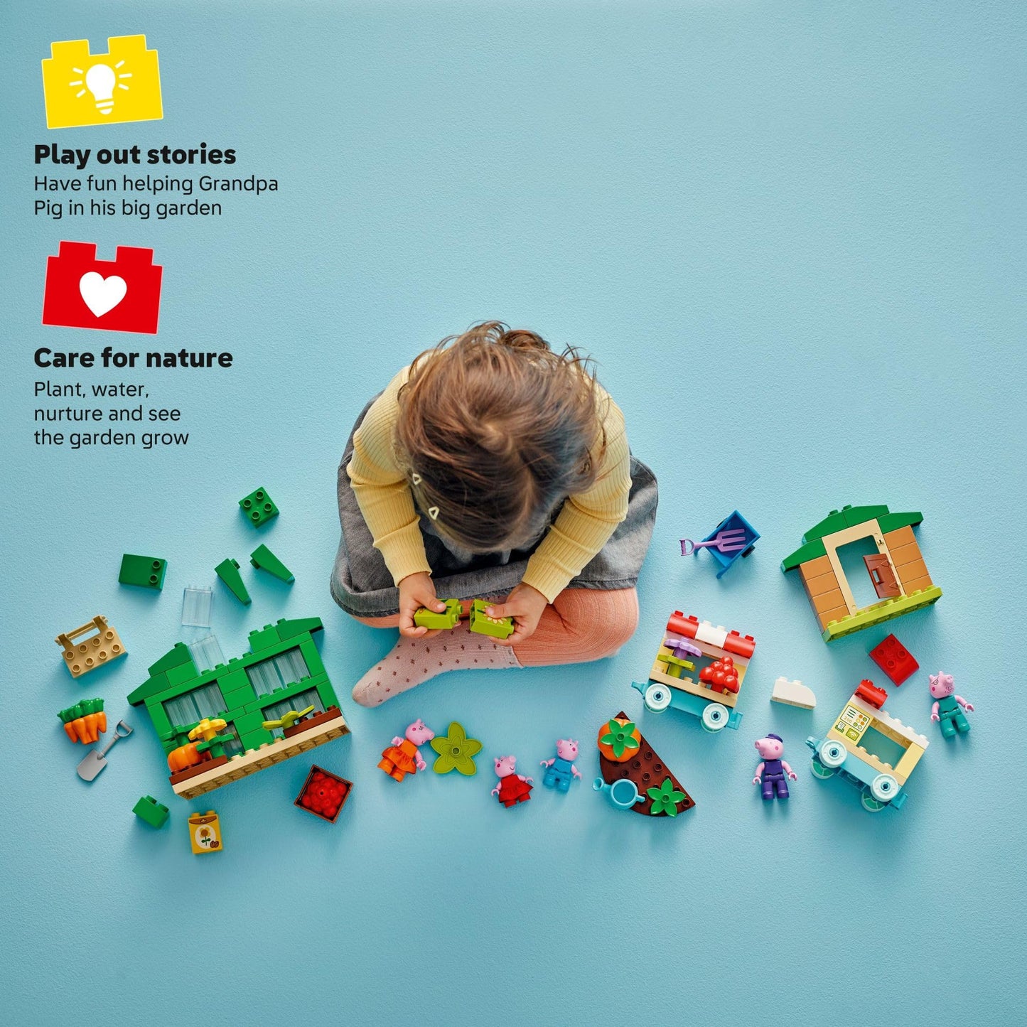 LEGO DUPLO Peppa Pig Grandpa Pig’s Garden and Greenhouse - Peppa Pig Toy for Toddlers - Preschool Learning and Sensory Toy for Girls and Boys Ages 2+