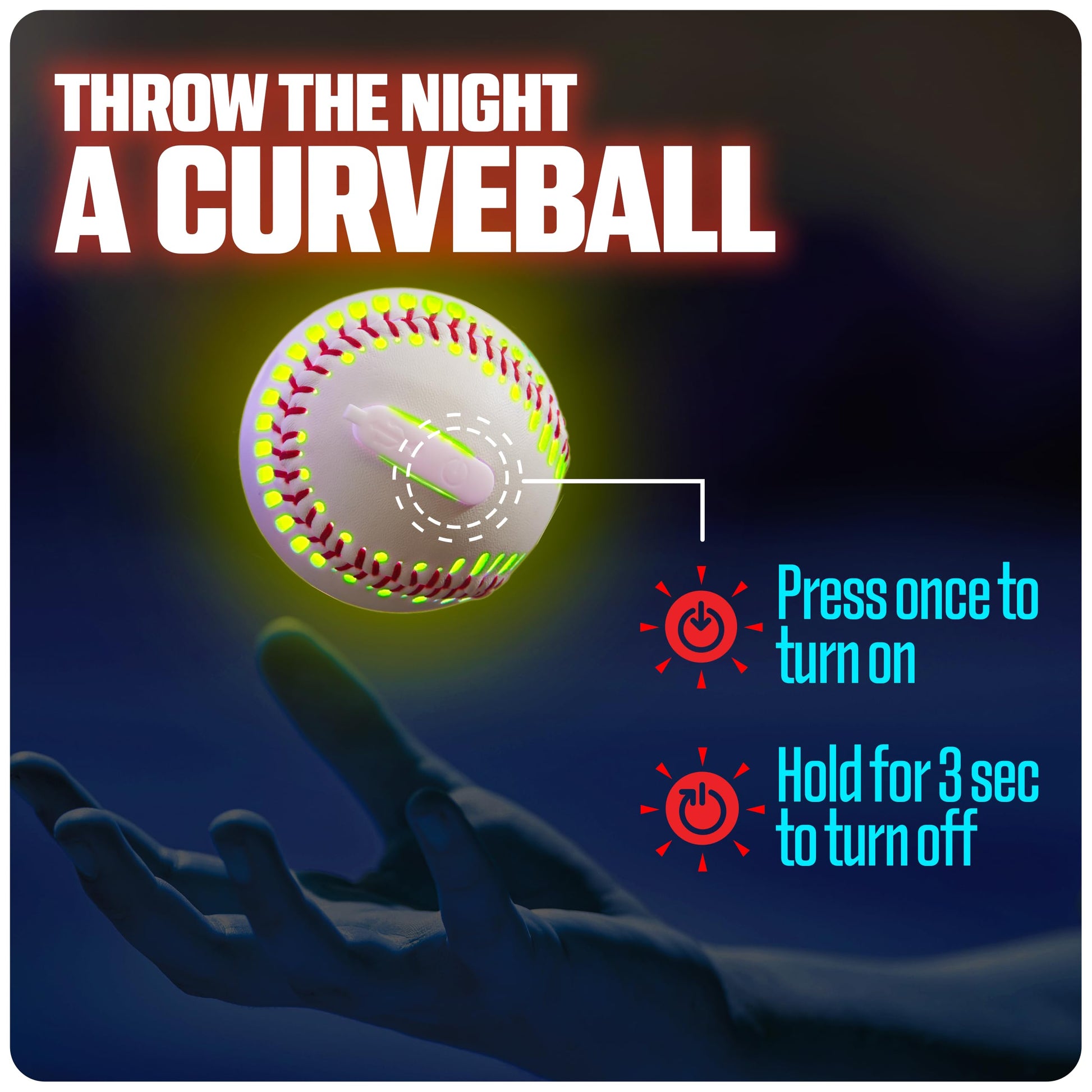 GlowCity Premium Leather LED Rechargeable Light-Up Baseball - Illuminate the Game - Nighttime Fun and Play - Sports Stuff & Gadgets for Kids Age 8