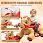NEWDOOD 12V Ride on Toy for Toddlers, Battery Powered Electric Riding Horse w/Glowing Horn & Magic Sounds, Carrot Toy, Comb, Plush Mane, Ride on Horse