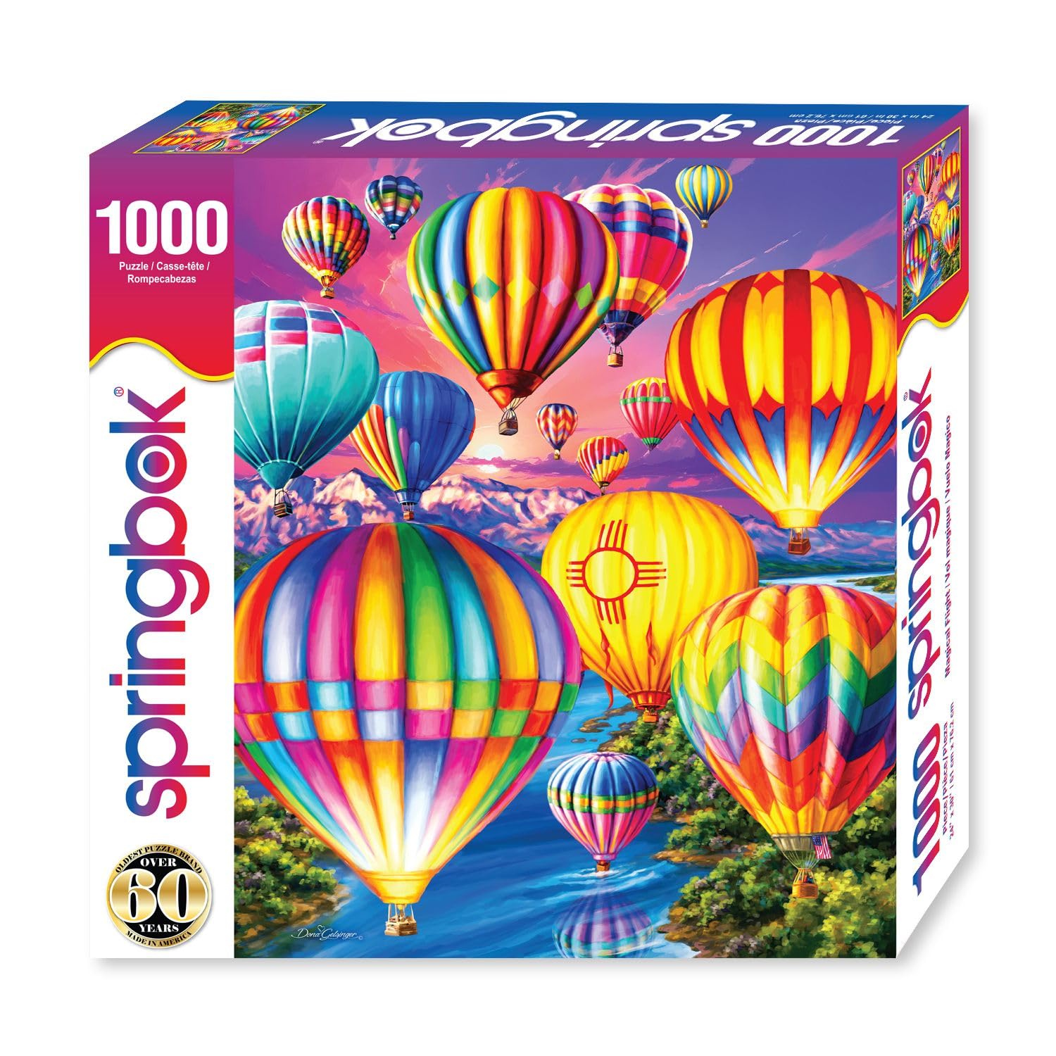 Springbok Magical Flight 1000 Piece Puzzle for Adults - Brilliant Hot Air Baloons