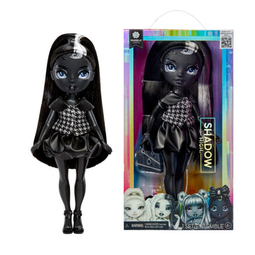 Rainbow High Shadow High Shanelle Onyx- Grayscale 11” Fashion Doll. Black hair. Black Outfit. Stylish Handbag, for Kids 4-10 years Old