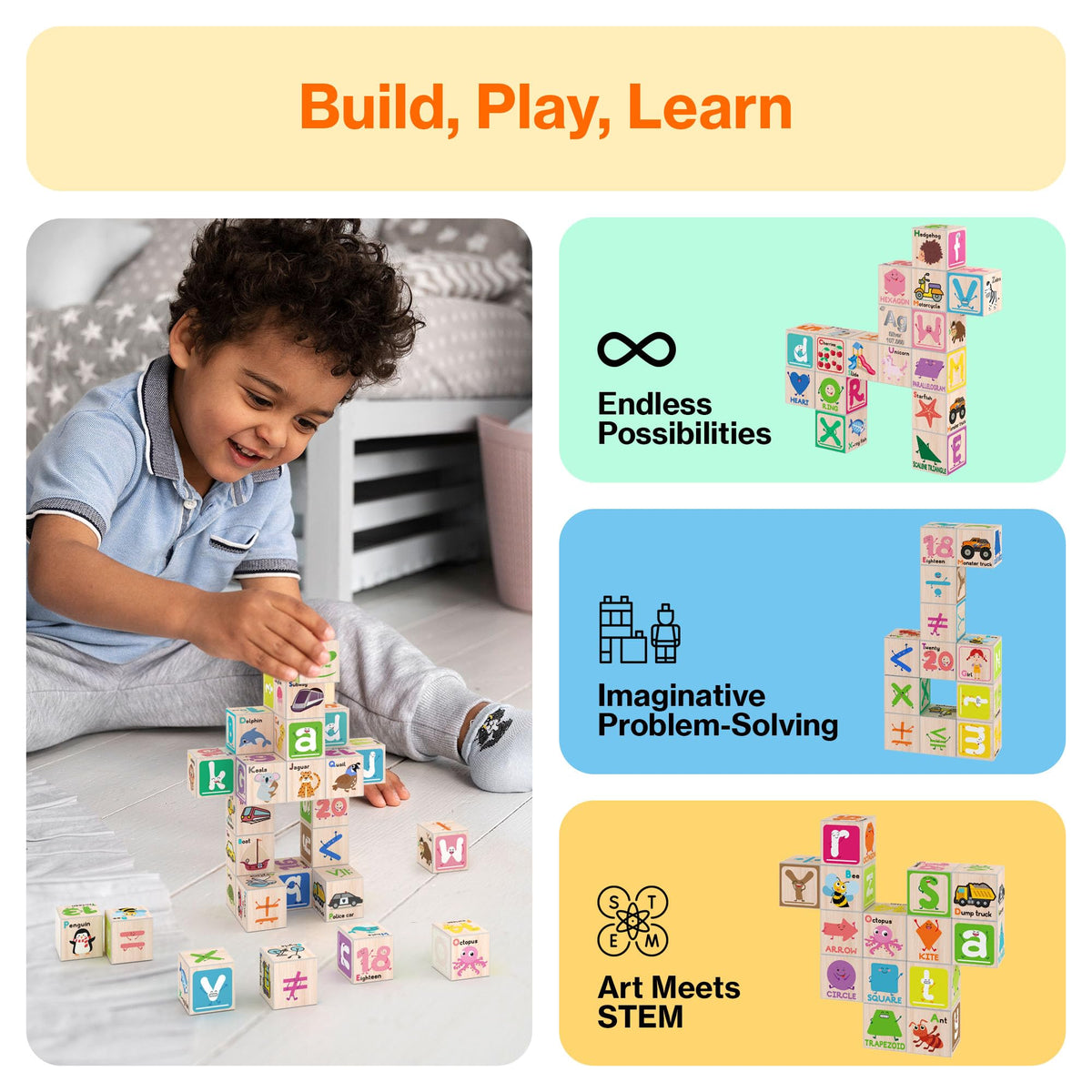 Magnetic Cubes Magnet Building Block Sensory Activity Center 1" Puzzle Cube 216 Pattern Early Education Toy Letter Alphabet Number Shape STEAM
