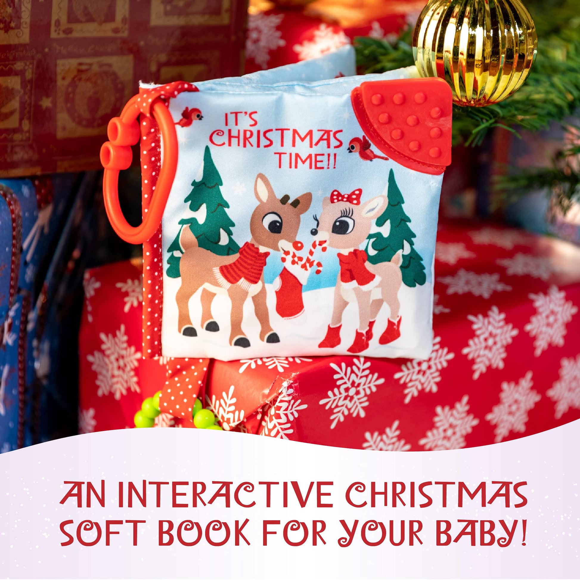 Kids Preferred Rudolph The Red-Nosed Reindeer On The Go Soft Teether Book