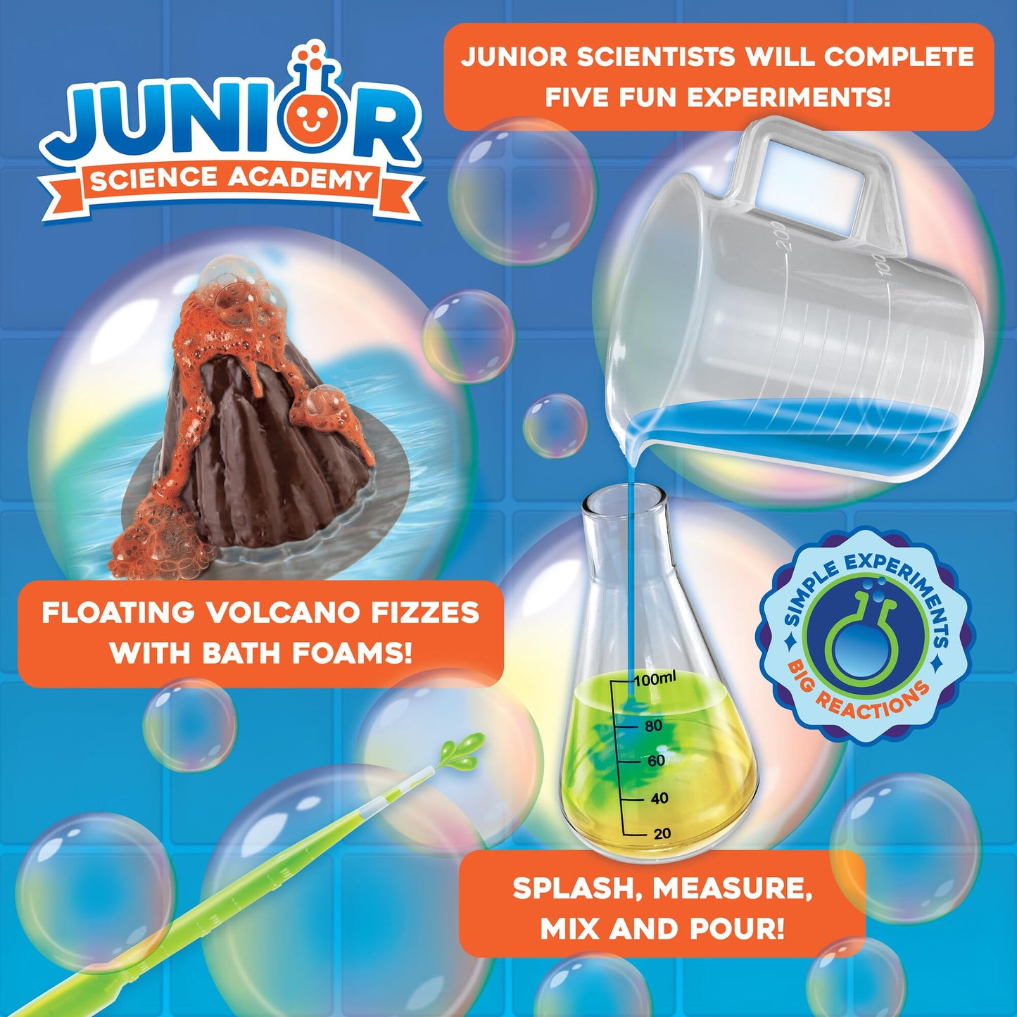 MindWare Junior Science Academy: Bath Time- 5 Amazing Beginning Science Experiments for Kids Ages 4 & Up - Boys & Girls Have Fun Learning About