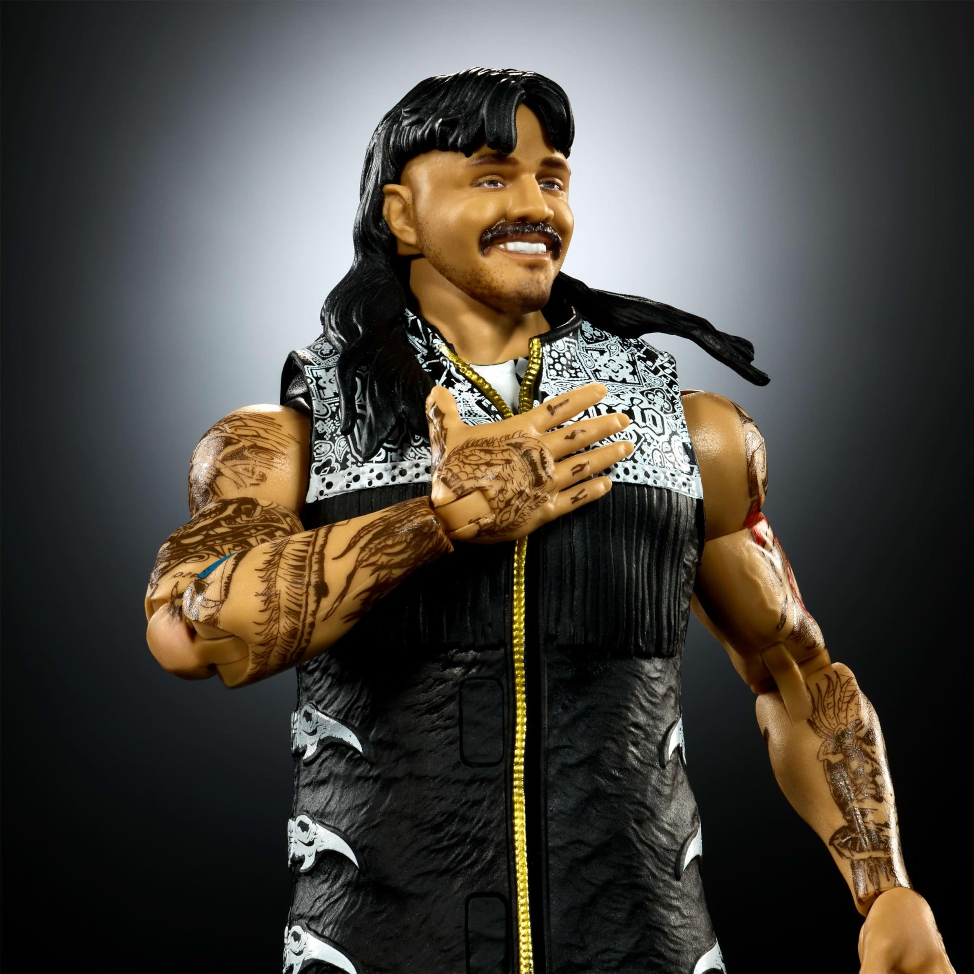 Mattel WWE Ultimate Edition Action Figure & Accessories Set, “Dirty” Dominik Mysterio 6-inch Collectible with Swappable Heads & Hands, 30 Articulation