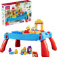 MEGA BLOKS First Builders Build 'n Learn Table Toddler Blocks Toy Set, Blue
