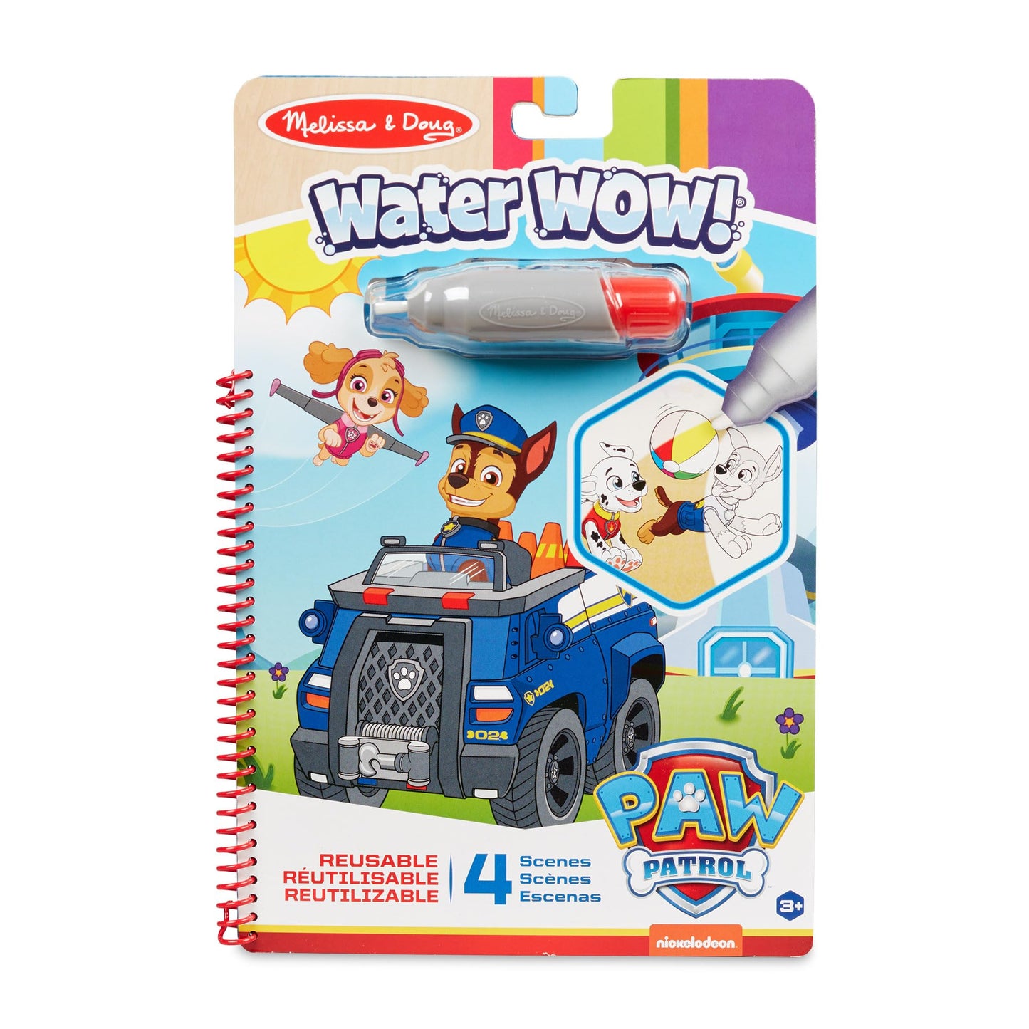 Melissa & Doug PAW Patrol Water Wow! Chase Water Reveal Travel Book Activity Pad | 3+ | Gift for Boy or Girl