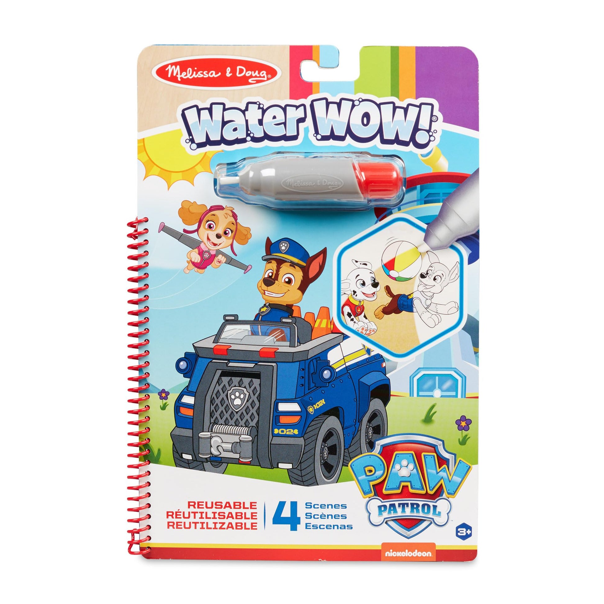 Melissa & Doug PAW Patrol Water Wow! Chase Water Reveal Travel Book Activity Pad | 3+ | Gift for Boy or Girl