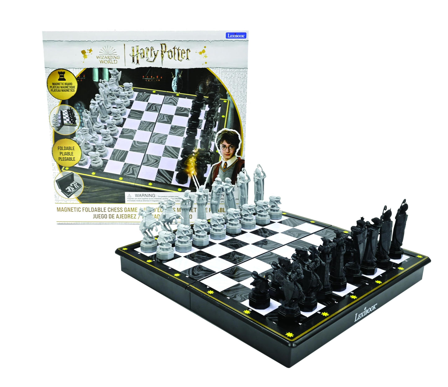 Lexibook - Harry Potter Chess Games, Magnetic and Foldable Chess Board, 32 Pieces, Family Game, CGM300HP