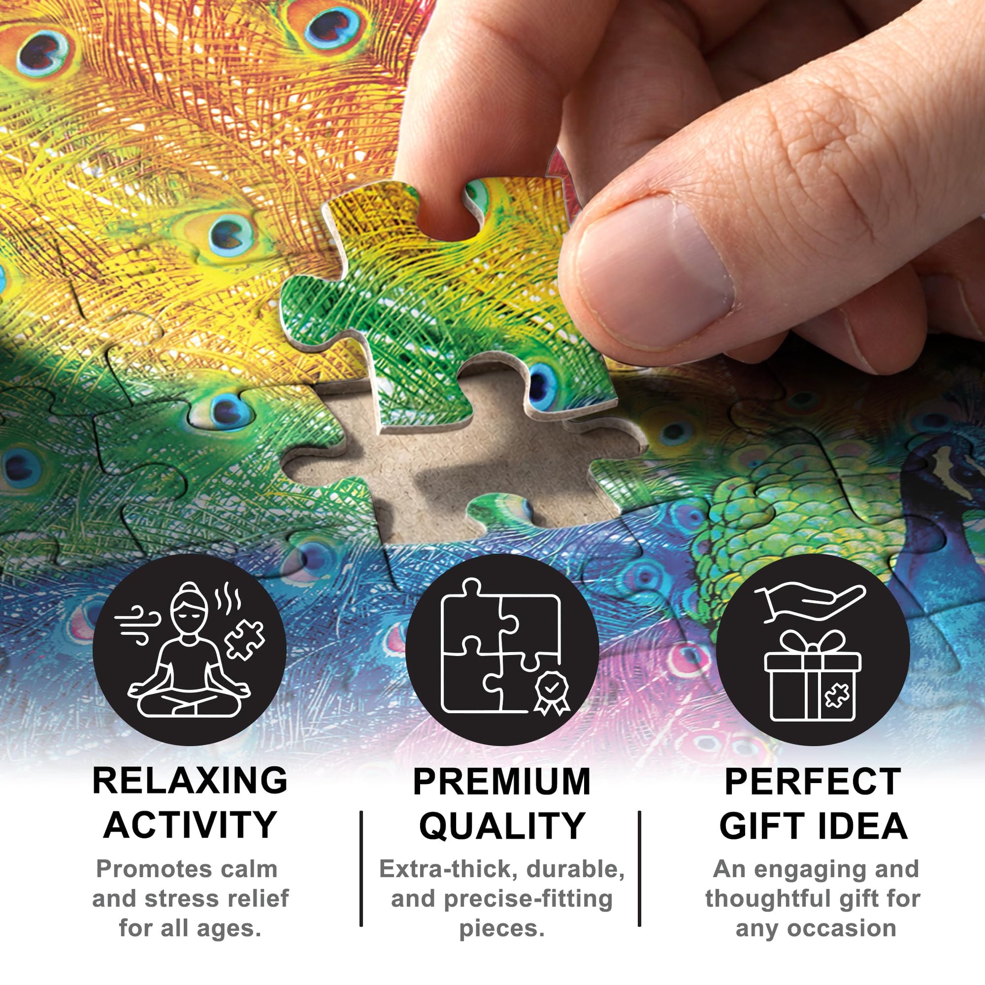 Baby Fanatics MasterPieces 550 Piece Jigsaw Puzzle for Adults, Family Or Kids - Peacock Delight - 18"x24"