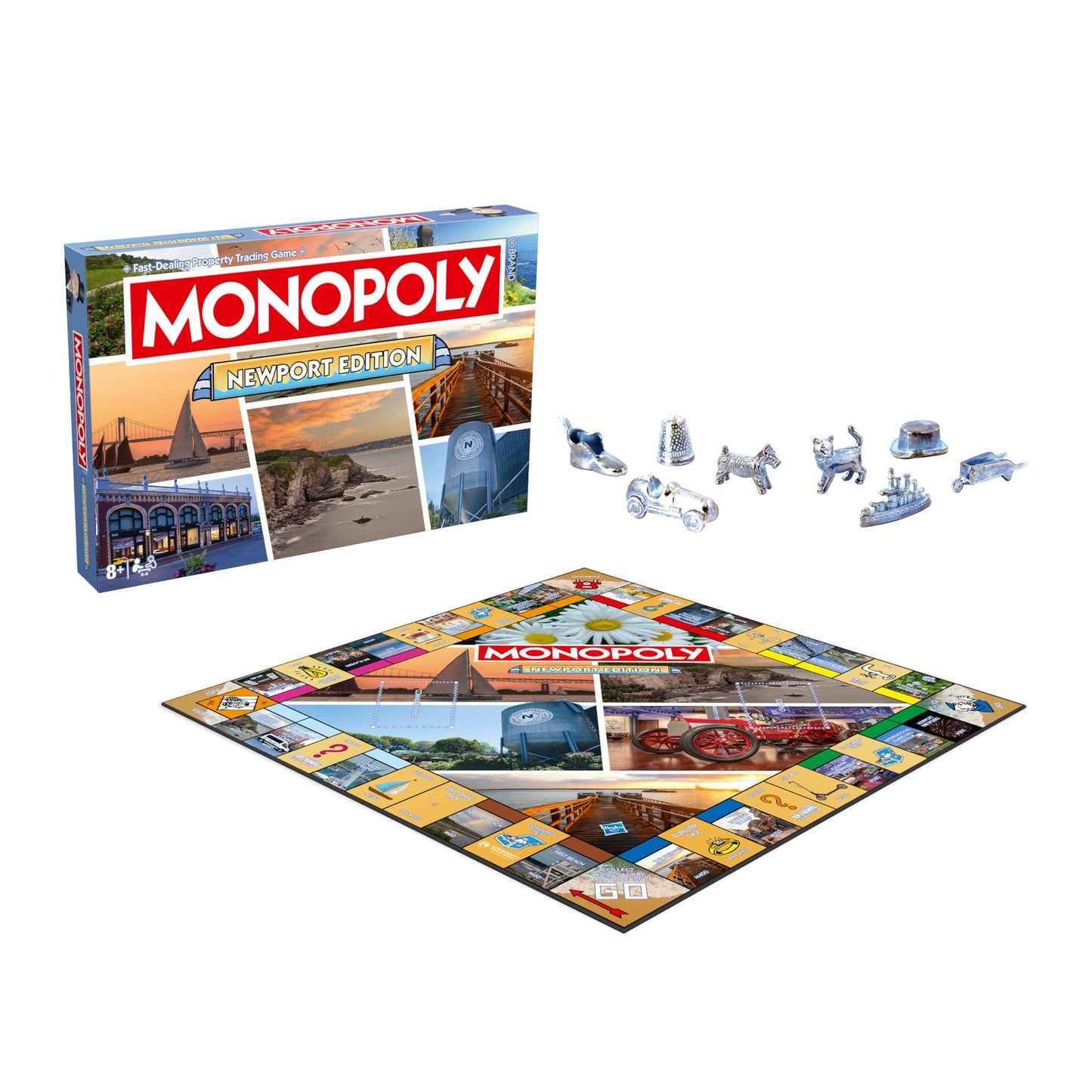 Monopoly Board Game Newport Edition: 2-6 Players Family Board Games for Kids and Adults, Board Games for Kids 8 and up, for Kids and Adults, Ideal