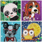 WOOPAOD Diamond Painting Kits for Kids, 4Pcs Kids Diamond Art Animal 5D Diamond Gem Art by Number Dotz Kits Art and Crafts for Ages 6-8-10-12 Girls