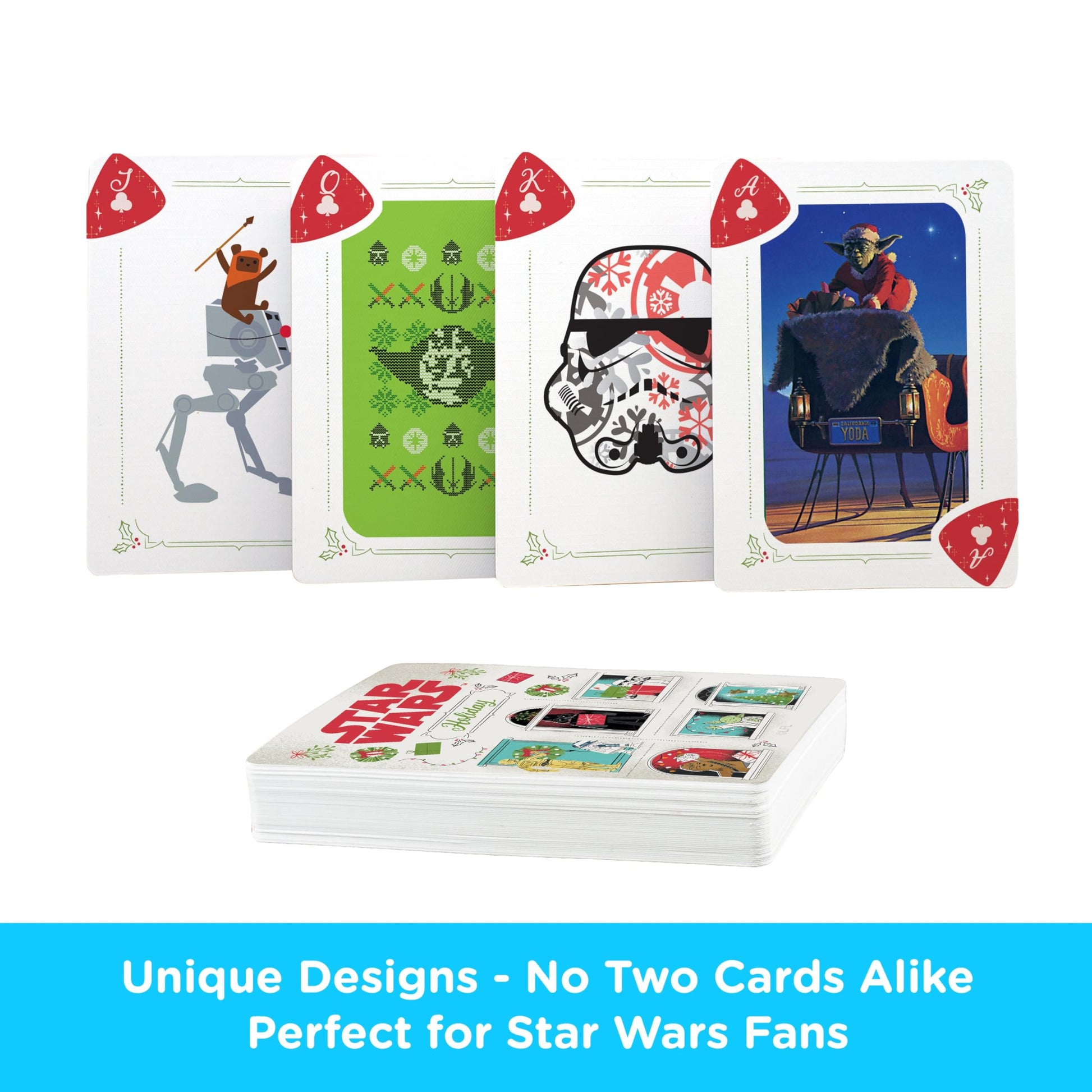 AQUARIUS Star Wars Playing Cards - Christmas Themed Deck of Cards for Your Favorite Card Games - Officially Licensed Star Wars Merchandise