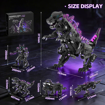 LQPFBSM 5 in 1 STEM Robot Building Blocks Sets APP & Remote Control Robotic Kits 5 in 1 Tyrannosaurus Rex/Triceratops/Monster/Crocodile/Robot Toys