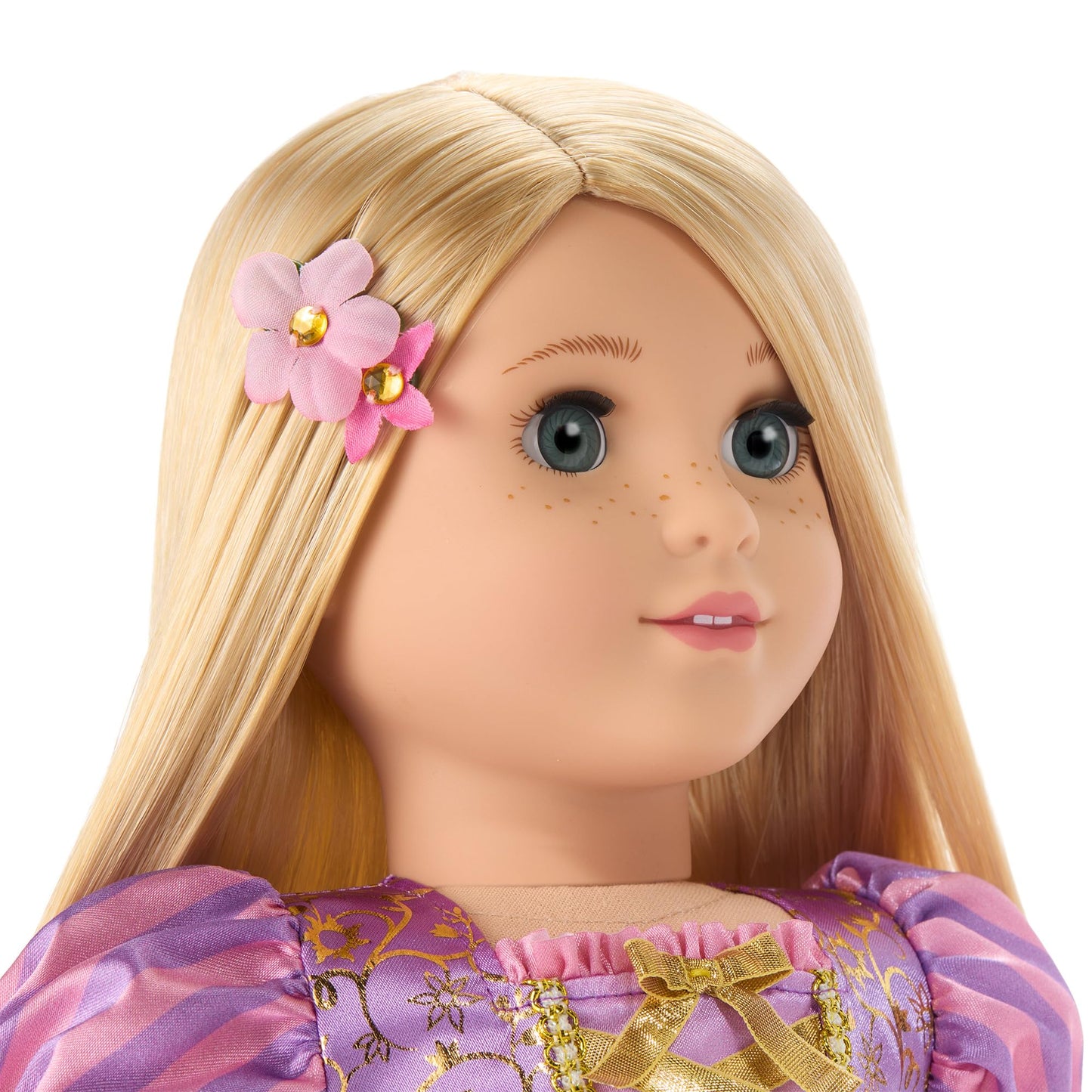 American Girl, Disney, Rapunzel, 18-inch Doll, Long Golden-Blonde Hair, Blue-Green Eyes, Includes Hair Clip, Ages 6+