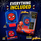 Marvel Spider-Man Educational Learning Digital Blue Watch for Boys by Accutime, Toddlers, Kids with Red Strap - Includes Timer, Stopwatch, Alarm