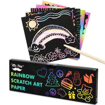 Mr. Pen- Scratch Art for Kids with Wooden Stylus, 125 pcs