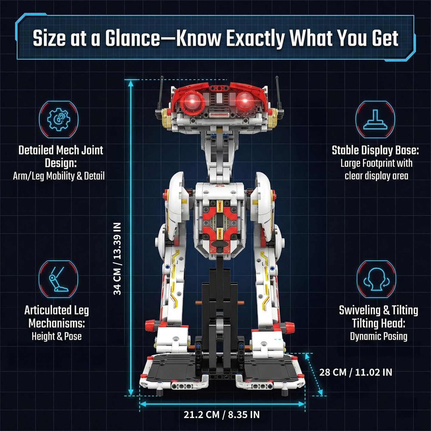HJPLPXH Space Robot Dog Building Set with LED Light and Walking Design