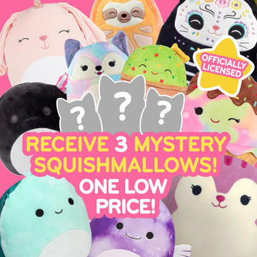 Squishmallows Mystery Squad Box - 3-Pack Plush Set (1 Jumbo 12” + 2 Medium 8”) Official Jazwares Collectible Stuffed Animals - Surprise Mystery Gift