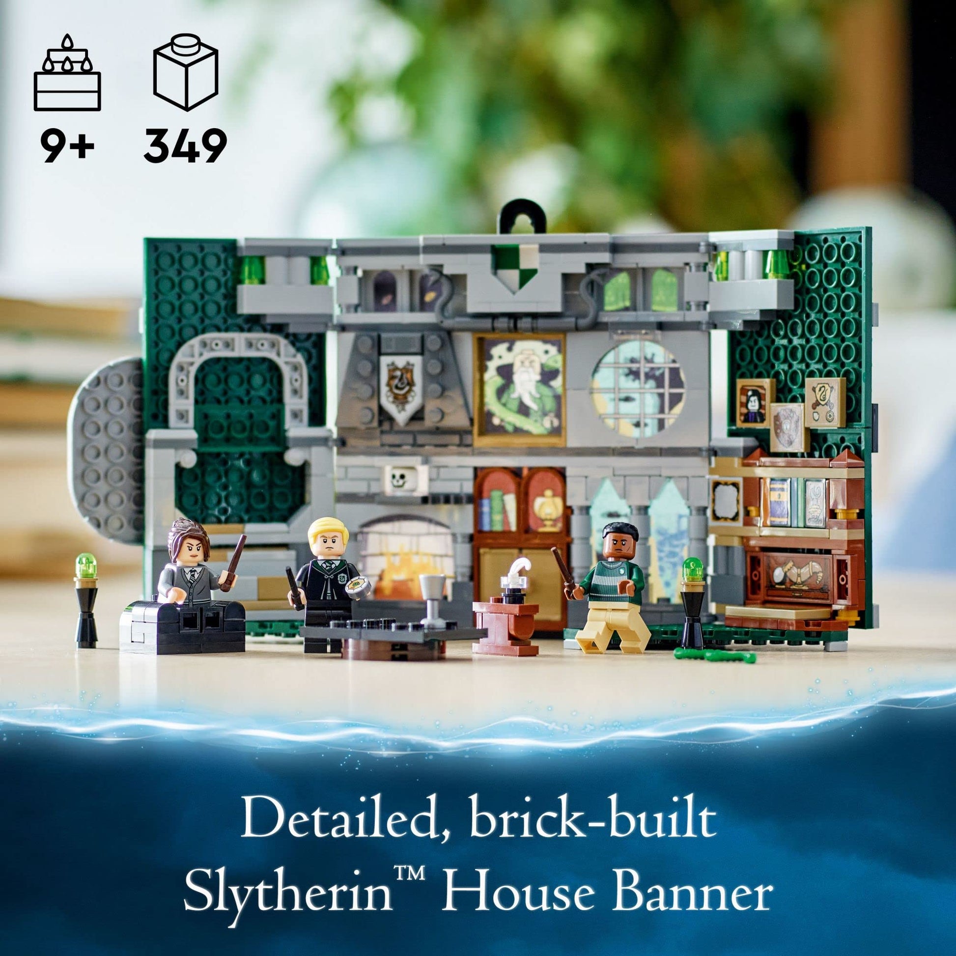 LEGO Harry Potter Slytherin House Banner Building Set 76410 - Hogwarts Castle Common Room Toy or Wall Display, Collectible Harry Potter Gift Idea for