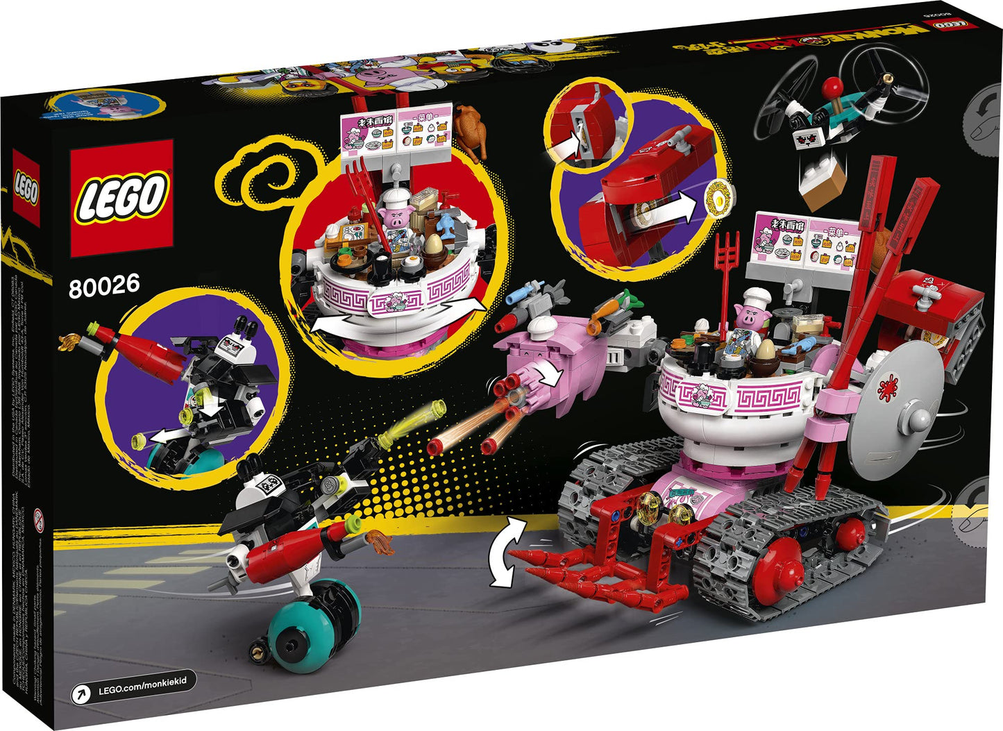 LEGO Monkie Kid Pigsy’s Noodle Tank 80026 Building Kit; Cool Toy Playset Idea for Creative Kids (662 Pieces)