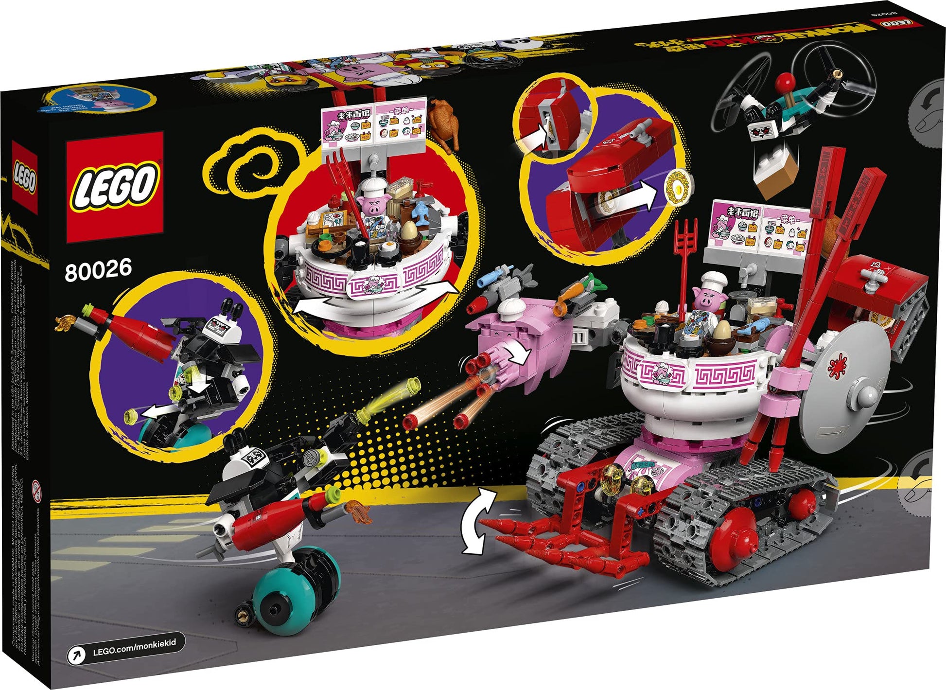 LEGO Monkie Kid Pigsy’s Noodle Tank 80026 Building Kit; Cool Toy Playset Idea for Creative Kids (662 Pieces)