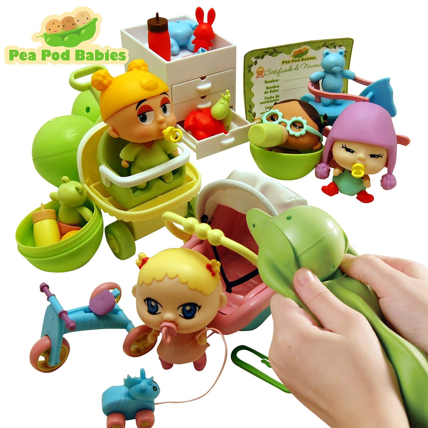Playful Minds Pea Pod Babies Giant Twenty Five Piece Playset - Collectible Mystery Surprise Toy with Mini Baby, Clothing, & Accessories - All in