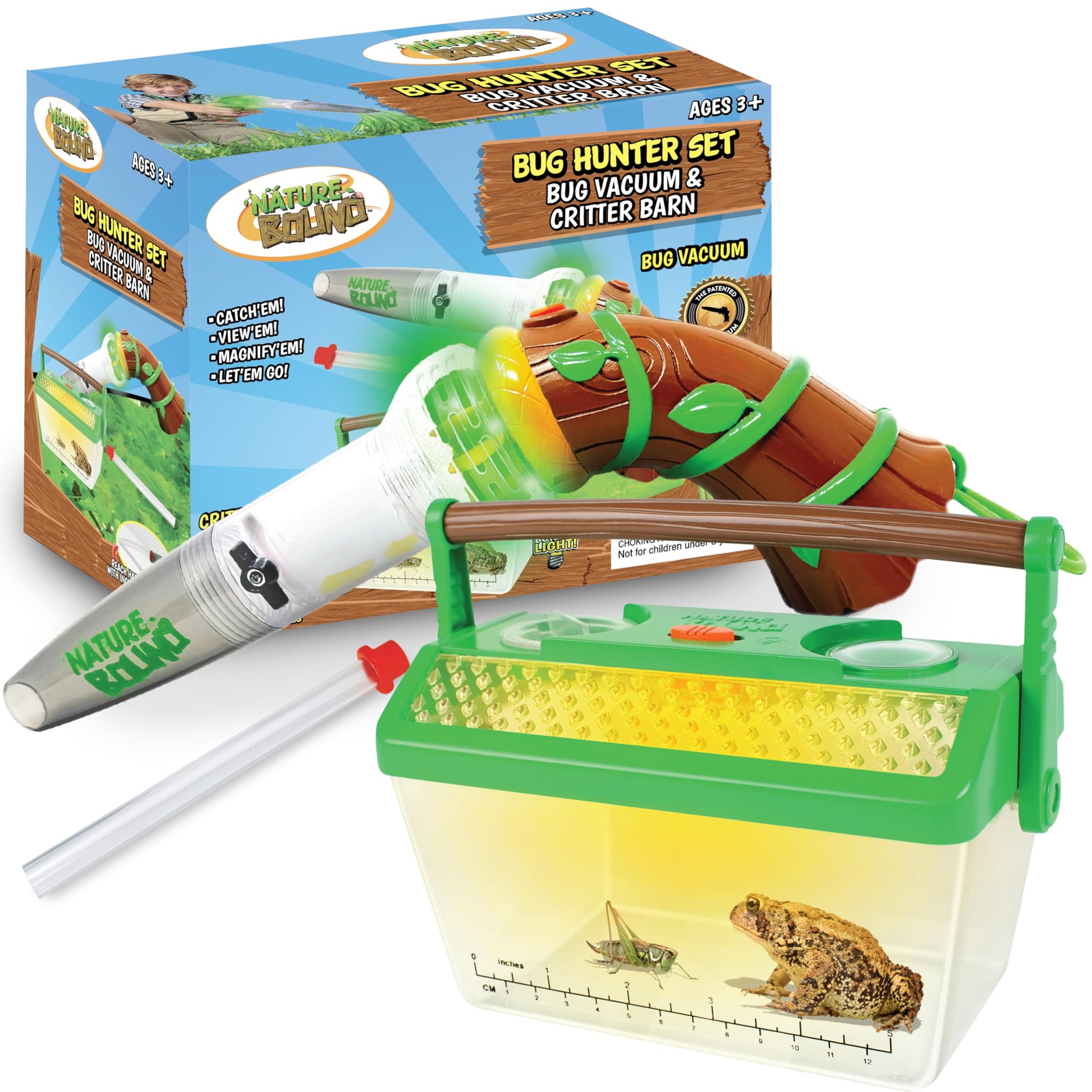 Nature Bound Bug Catcher Toy, Eco-Friendly Bug Vacuum, Catch and Release Indoor/Outdoor Play, Ages 3 to 12, Green, Complete Kit for Kids, Includes