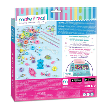 Make It Real: Pop! Shake! Twist! DIY Bracelet Kit - Make 7 Scensory Charm Bracelets, 171pcs, All-in-1 Jewelry Kit, Rainbow Colors, Girls & Kids Age 8+