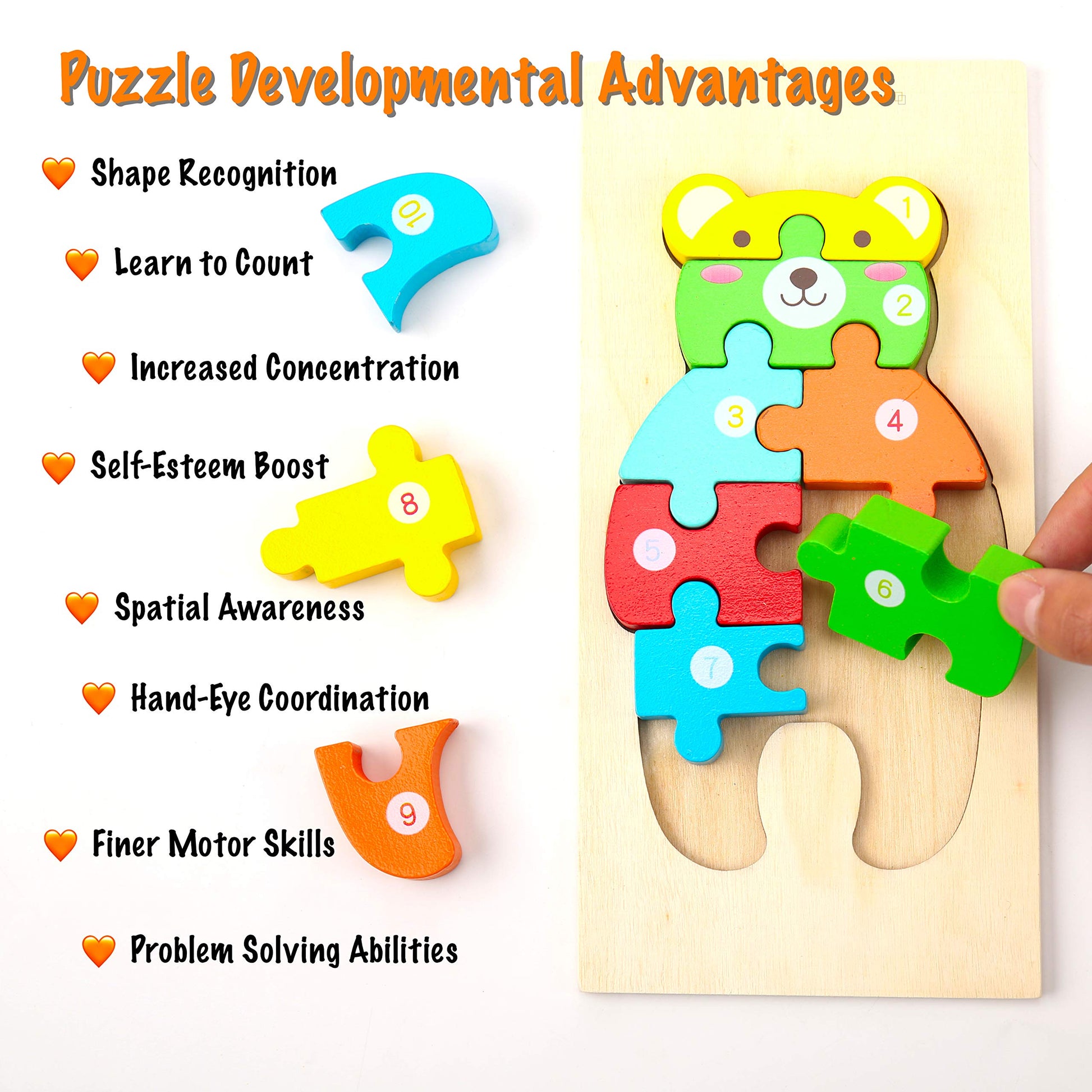 Montessori Mama Wooden Toddler Puzzles for Kids Ages 3-5, Montessori Toys for 3 Year Old, Animal Toddlers Toys Ages, 4-Pack Learning Toddler Puzzle