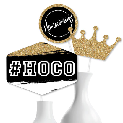 Big Dot of Happiness Hoco Dance - Homecoming Centerpiece Sticks - Table Toppers - Set of 15