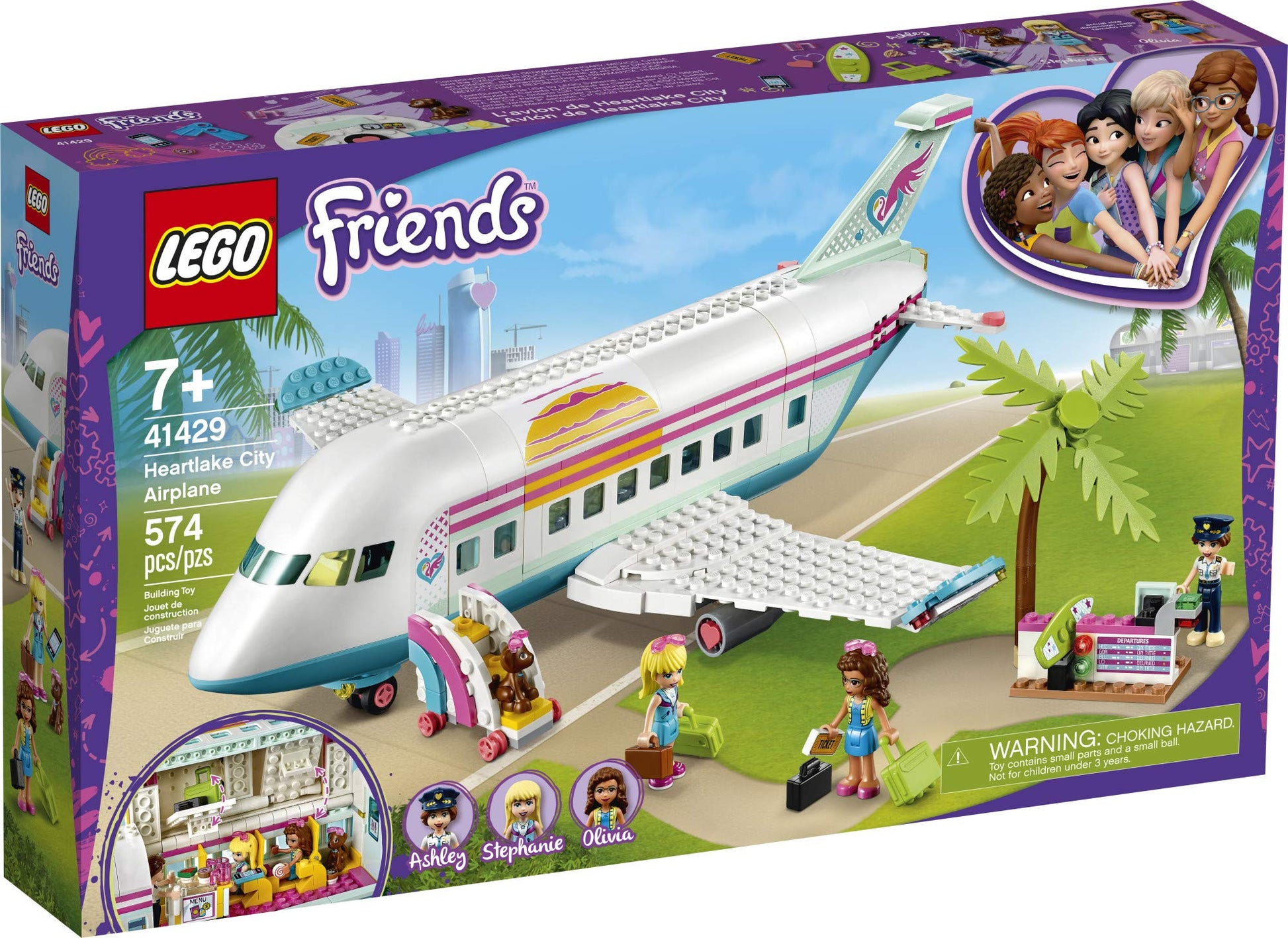 LEGO Friends Heartlake City Airplane 41429, Includes Friends Stephanie and Olivia, and Lots of Fun Airplane Accessories to Spark Fun and Creative