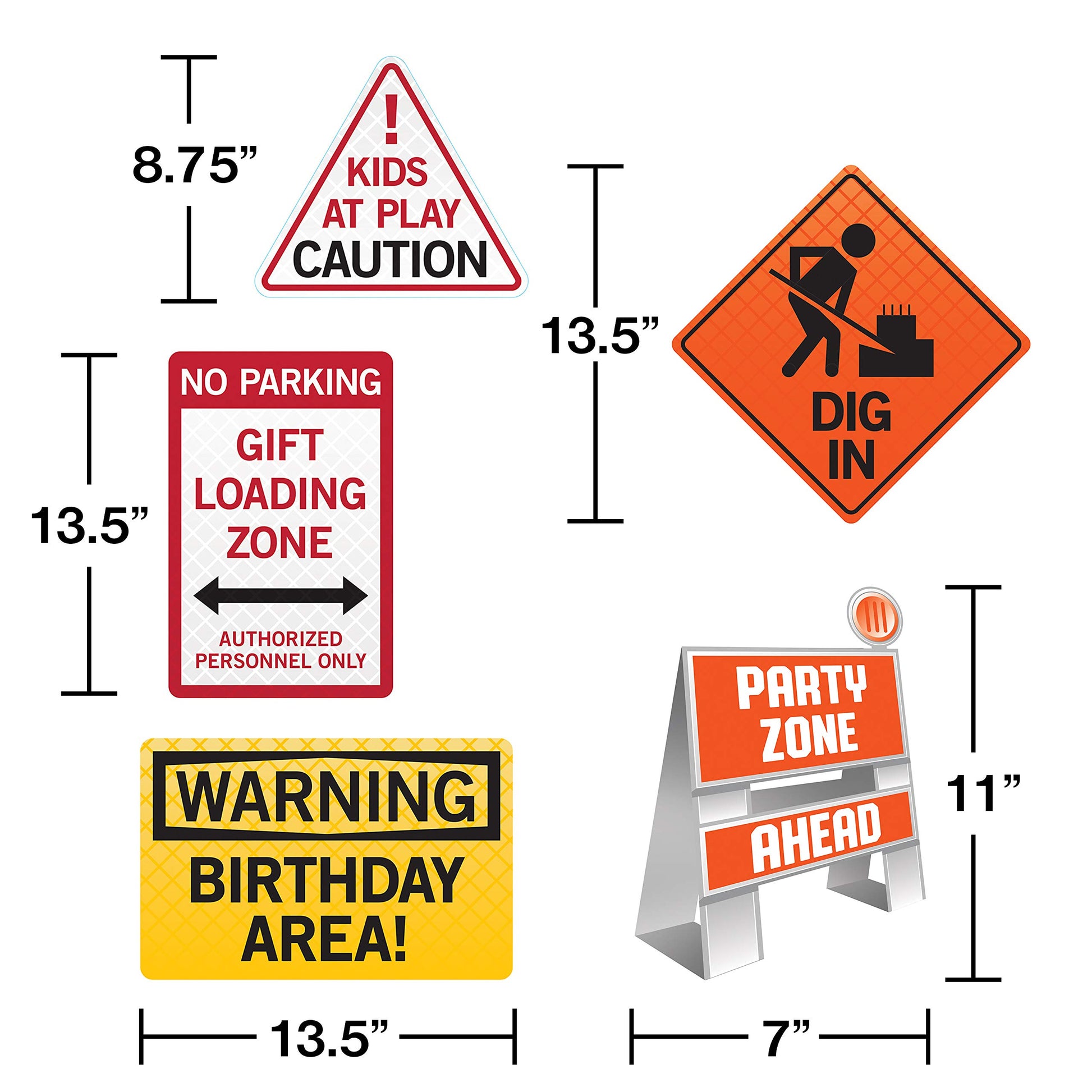 Creative Converting Construction Zone Party Paper Decor Kit - 5pcs